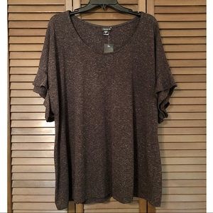 Torrid Charcoal Ruffle Sleeve Tee